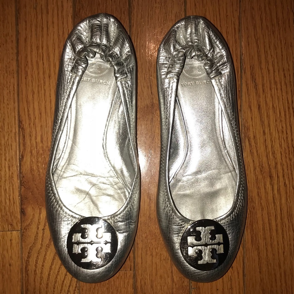 Tory Burch Silver Flats